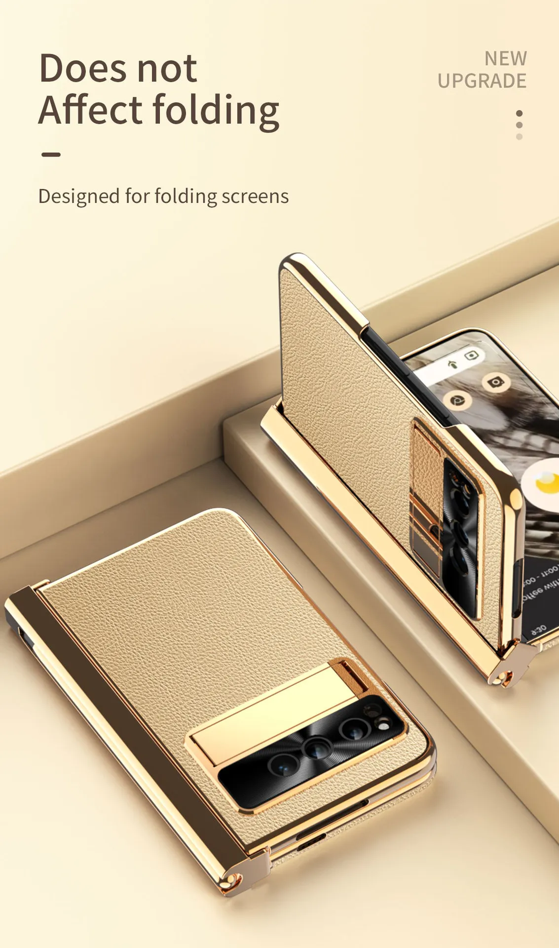 Compatible with Google Pixel Fold phone case, vegan leather, folding pen slot hinge, drop protection.