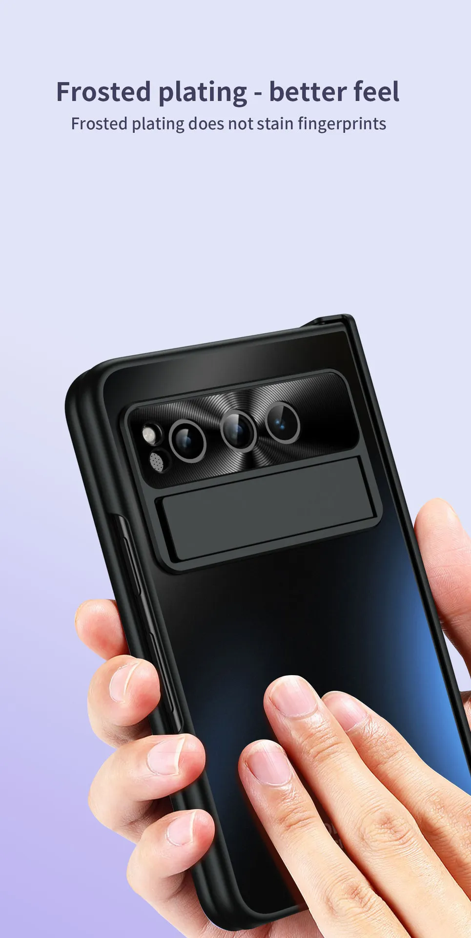 Google Pixel Fold phone case, solid color hinge, full-coverage shockproof case stand.