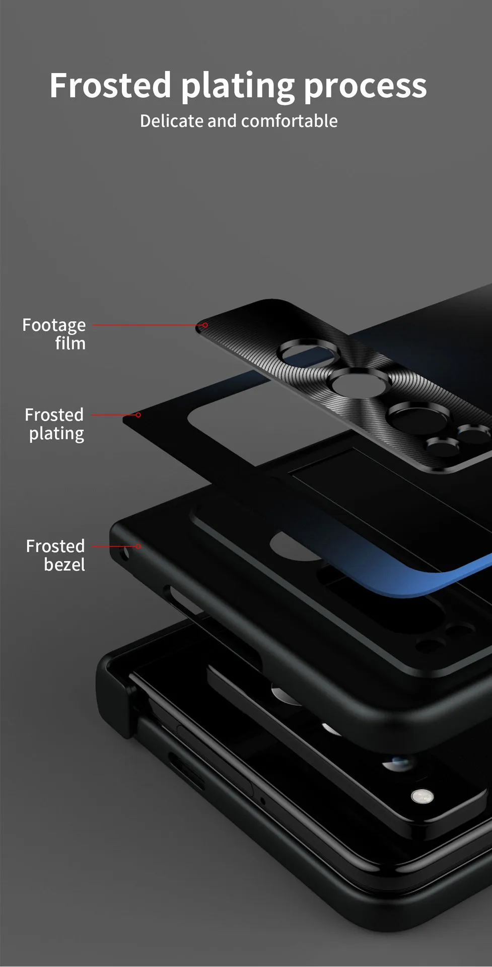 Google Pixel Fold phone case, solid color hinge, full-coverage shockproof case stand.