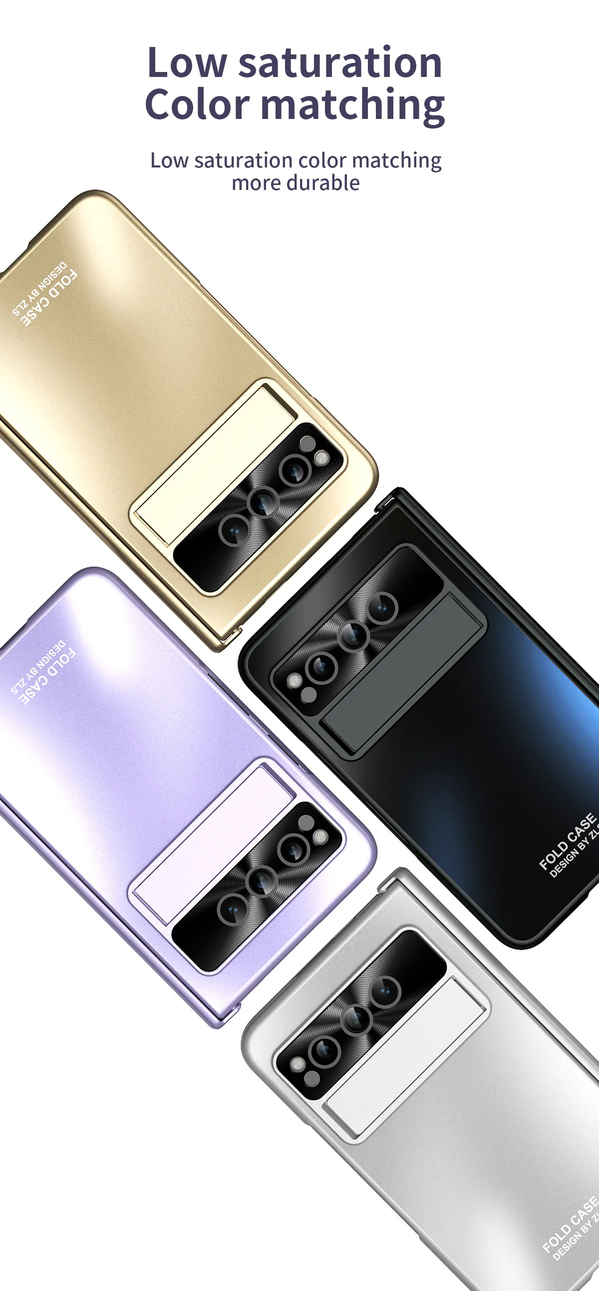 Google Pixel Fold phone case, solid color hinge, full-coverage shockproof case stand.
