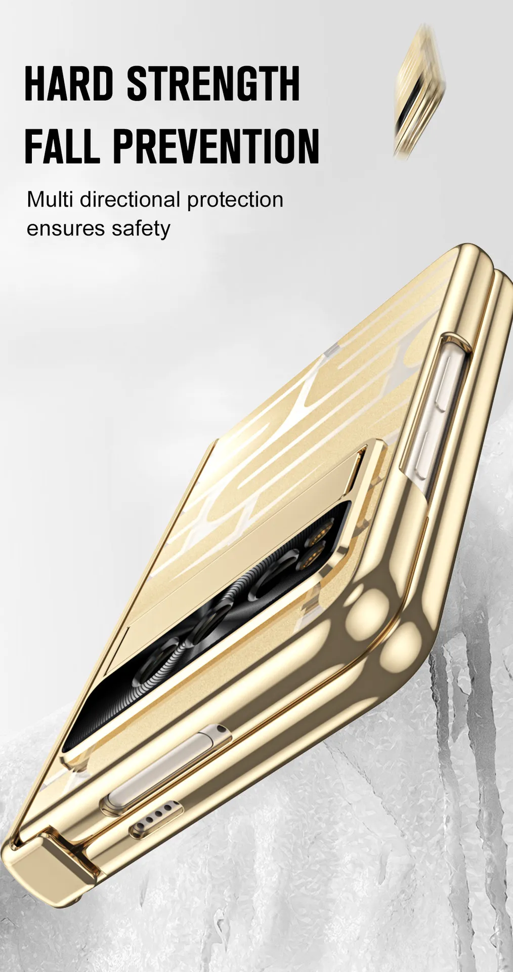 Google Pixel Fold phone case, trendy electroplated transparent full-coverage shockproof case.