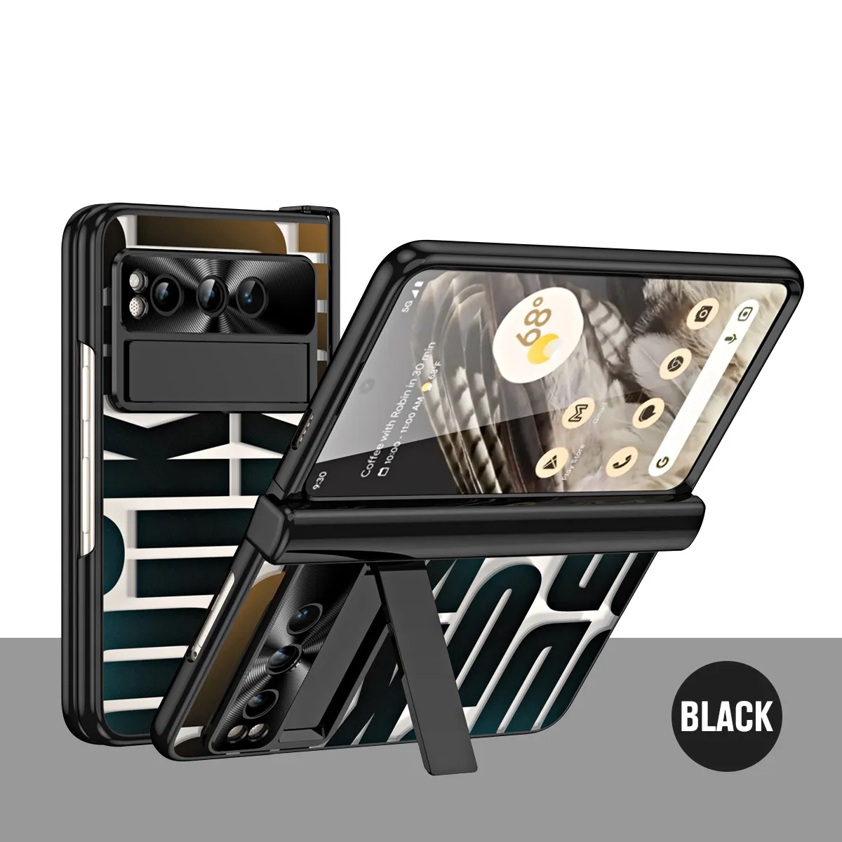 Google Pixel Fold phone case, trendy electroplated transparent full-coverage shockproof case.