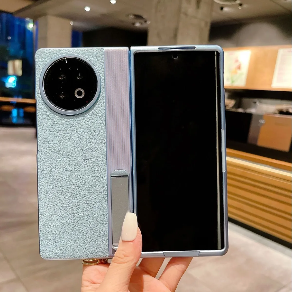 Compatible with vivo Xfold2 phone case, official stand, leather case, XFOLD2 ultra-thin phone case, 5G full-coverage anti-drop case