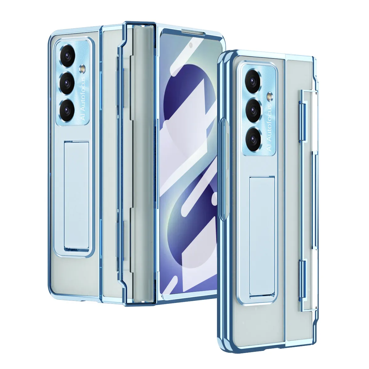 Samsung Zfold8 Phone Case FOLD7 Flat Hinge Foldable Screen Protective Case Full Coverage Electroplated Transparent Case Applicable