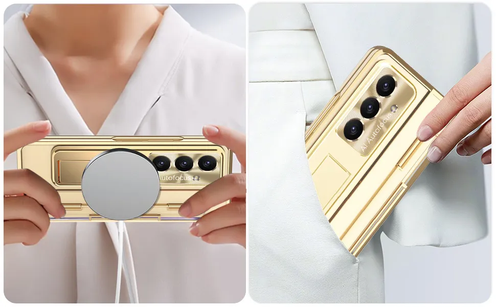 Samsung Zfold8 Phone Case FOLD7 Flat Hinge Foldable Screen Protective Case Full Coverage Electroplated Transparent Case Applicable
