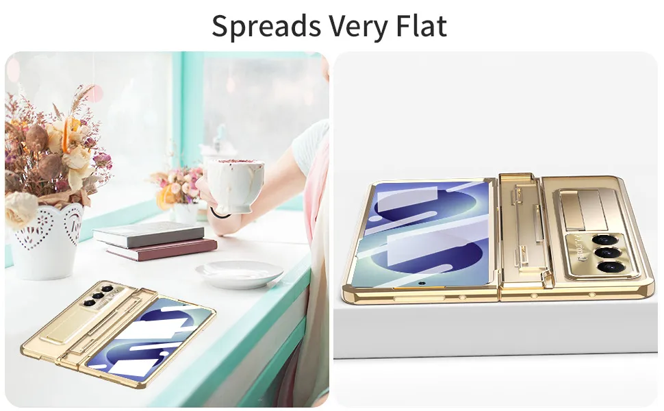 Samsung Zfold8 Phone Case FOLD7 Flat Hinge Foldable Screen Protective Case Full Coverage Electroplated Transparent Case Applicable