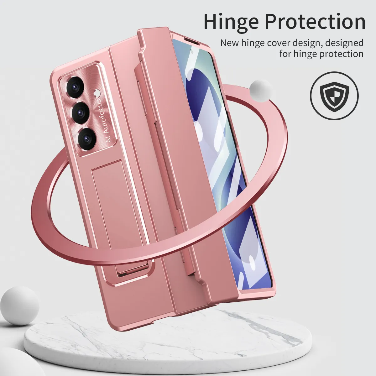 Samsung Zfold 8 Ultra phone case, FOLD8 flat hinge folding protective case, electroplated pen groove, drop-proof and suitable.