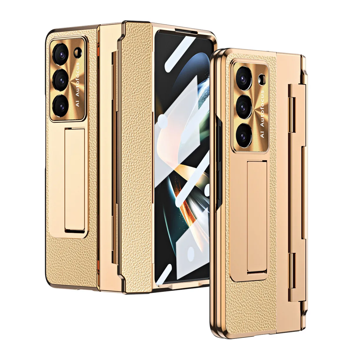 Samsung ZFold 6 phone case FOLD5, foldable flat hinge, vegan leather, pen slot, full coverage, drop-proof protective case.