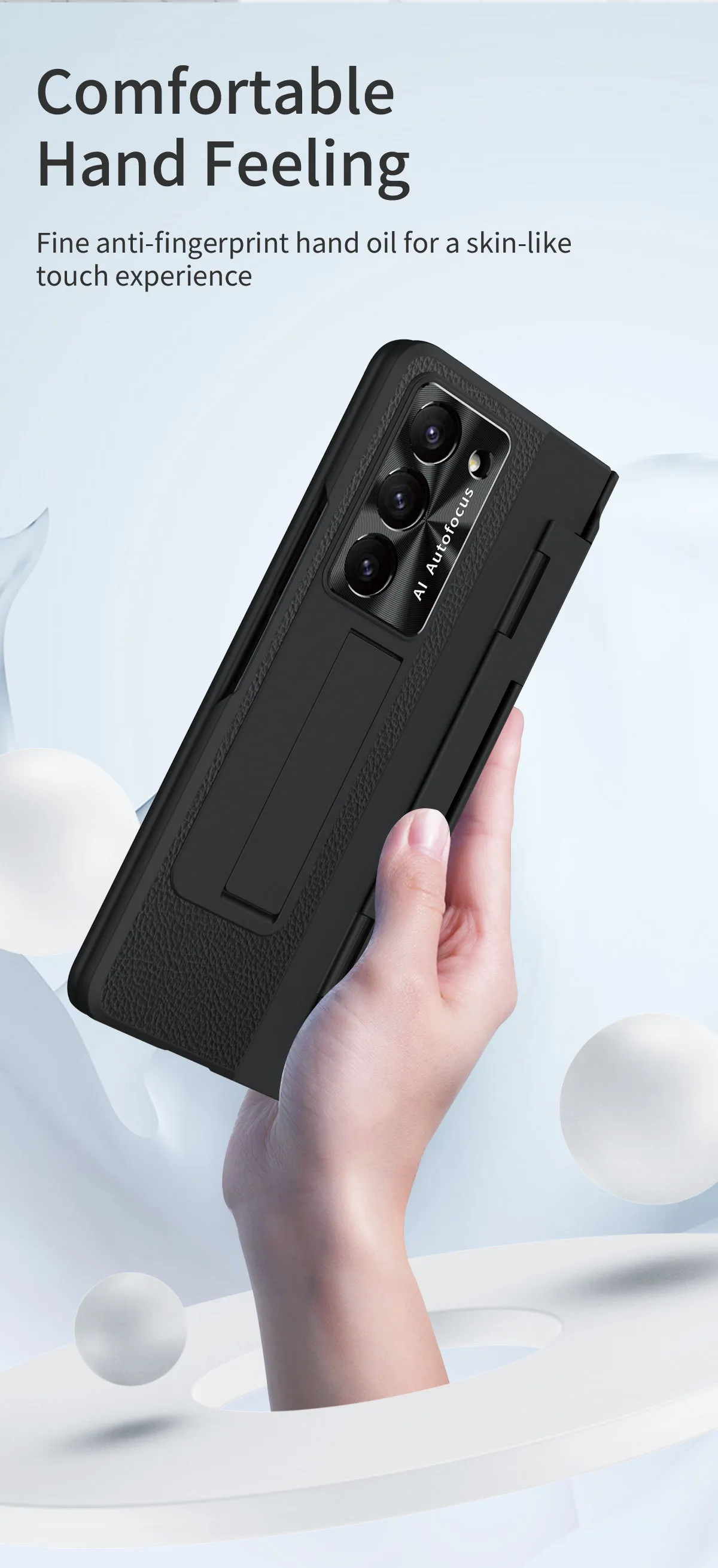 Samsung ZFold 6 phone case FOLD5, foldable flat hinge, vegan leather, pen slot, full coverage, drop-proof protective case.
