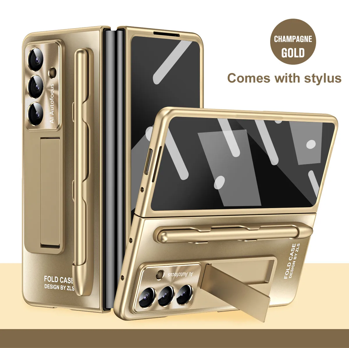 Compatible with Samsung Zfold7 phone case, FOLD5 foldable screen protective case, stand, solid color case, screen protector, and shockproof case.