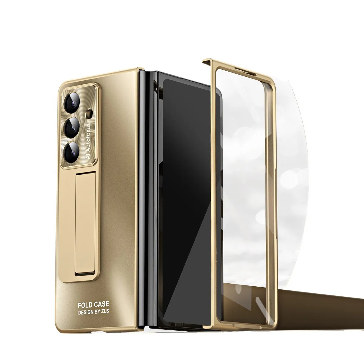 Compatible with Samsung Zfold7 phone case, FOLD5 foldable screen protective case, stand, solid color case, screen protector, and shockproof case.