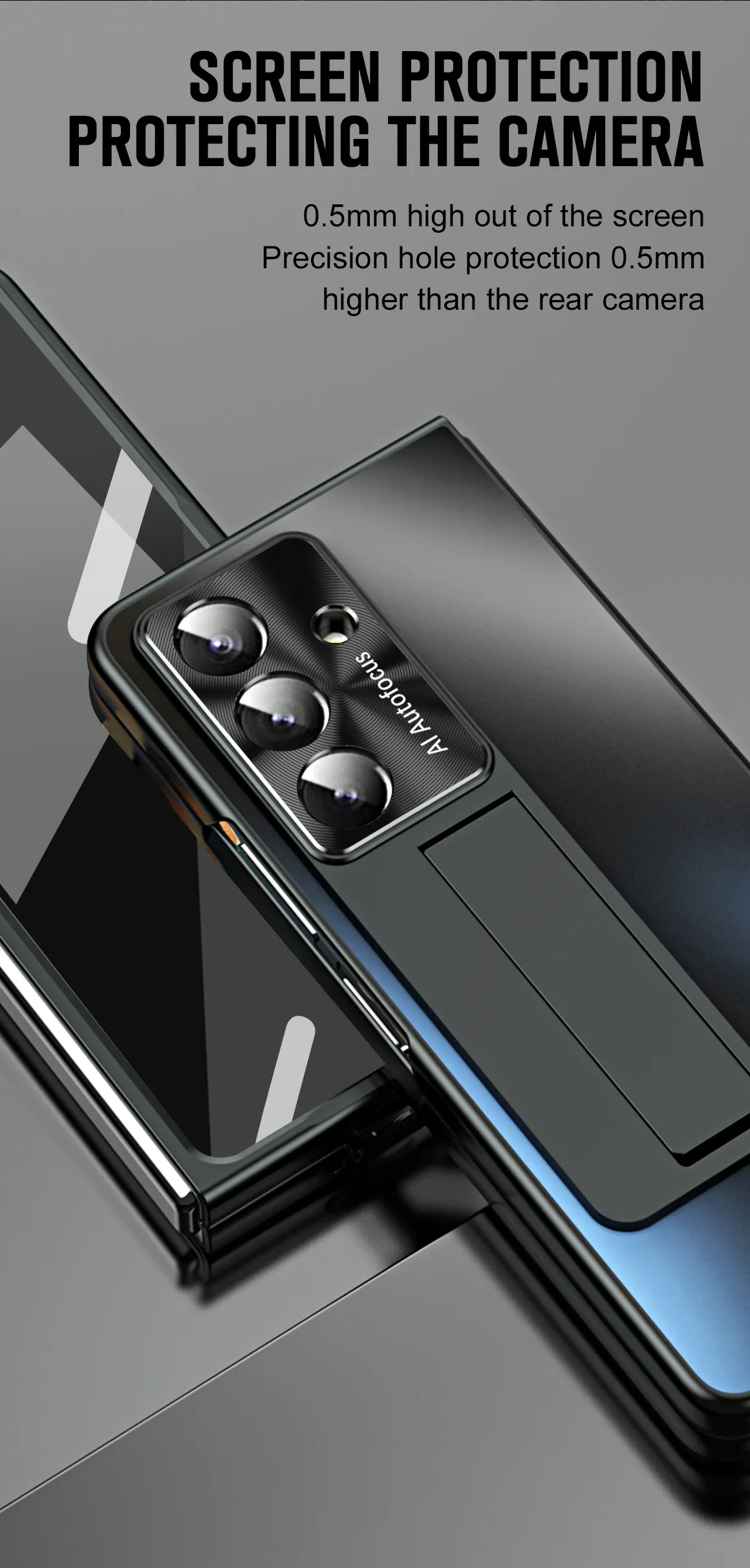 Compatible with Samsung Zfold7 phone case, FOLD5 foldable screen protective case, stand, solid color case, screen protector, and shockproof case.