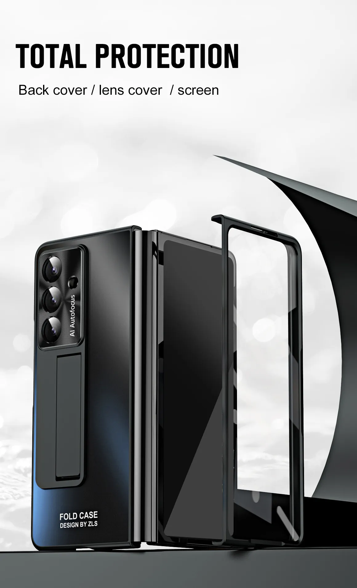 Compatible with Samsung Zfold7 phone case, FOLD5 foldable screen protective case, stand, solid color case, screen protector, and shockproof case.