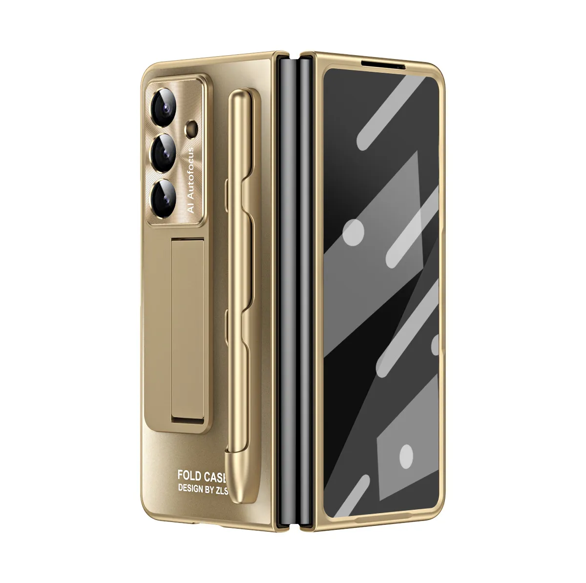 Compatible with Samsung Zfold7 phone case, FOLD5 foldable screen protective case, stand, solid color case, screen protector, and shockproof case.