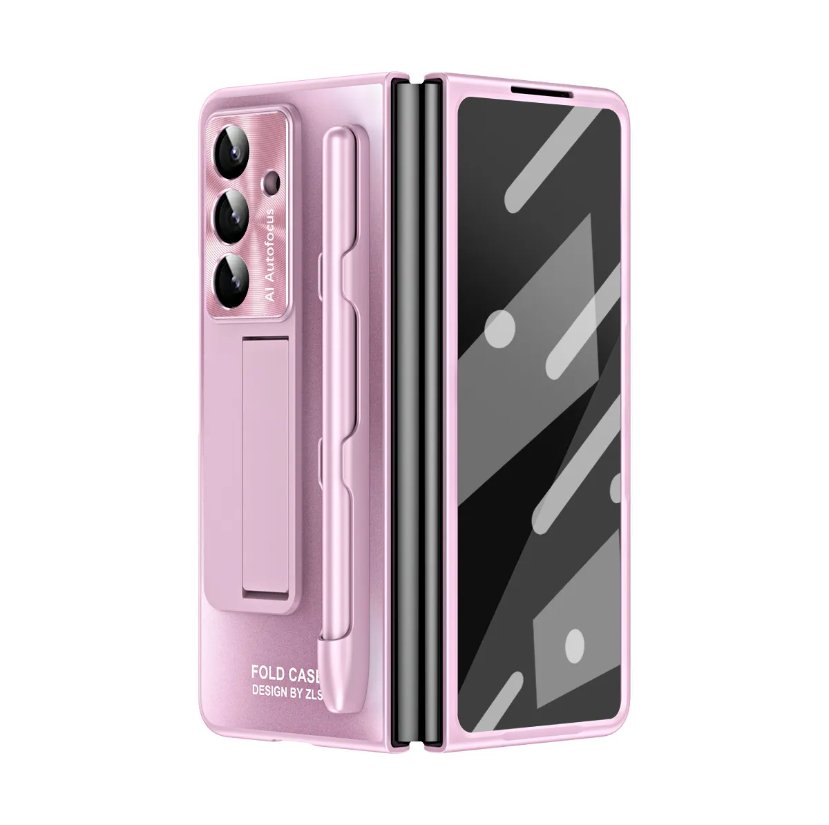 Compatible with Samsung Zfold7 phone case, FOLD5 foldable screen protective case, stand, solid color case, screen protector, and shockproof case.