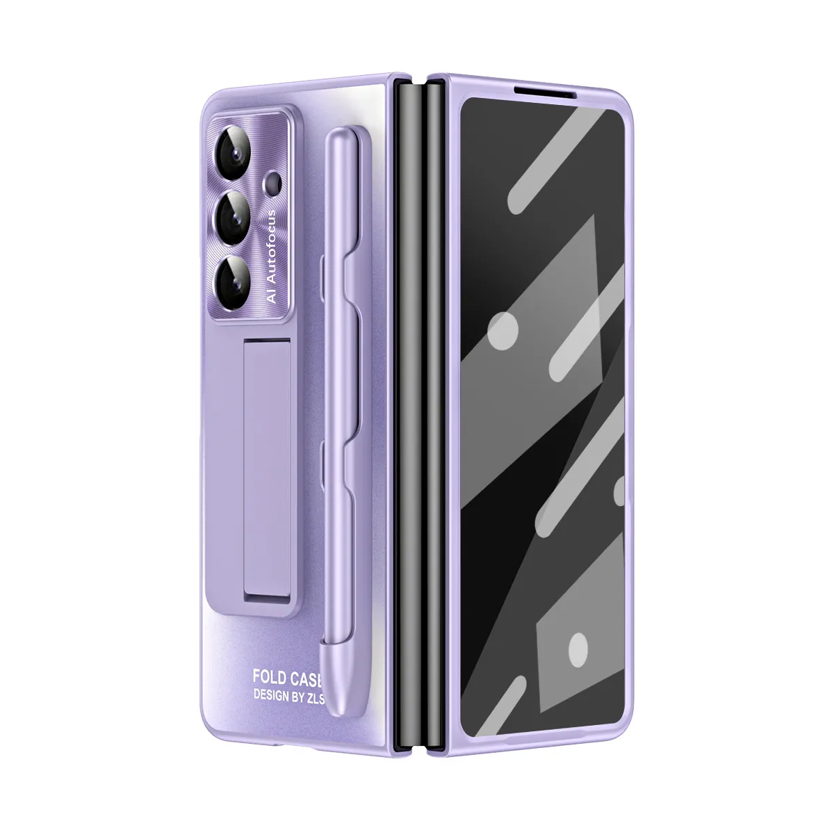 Compatible with Samsung Zfold7 phone case, FOLD5 foldable screen protective case, stand, solid color case, screen protector, and shockproof case.