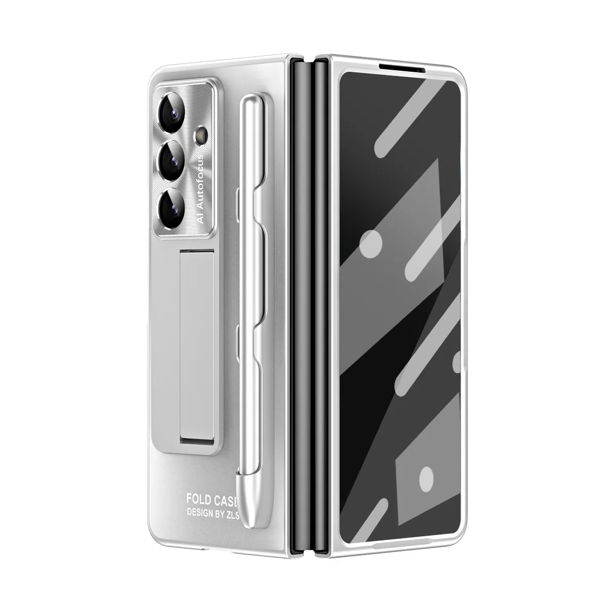 Compatible with Samsung Zfold7 phone case, FOLD5 foldable screen protective case, stand, solid color case, screen protector, and shockproof case.
