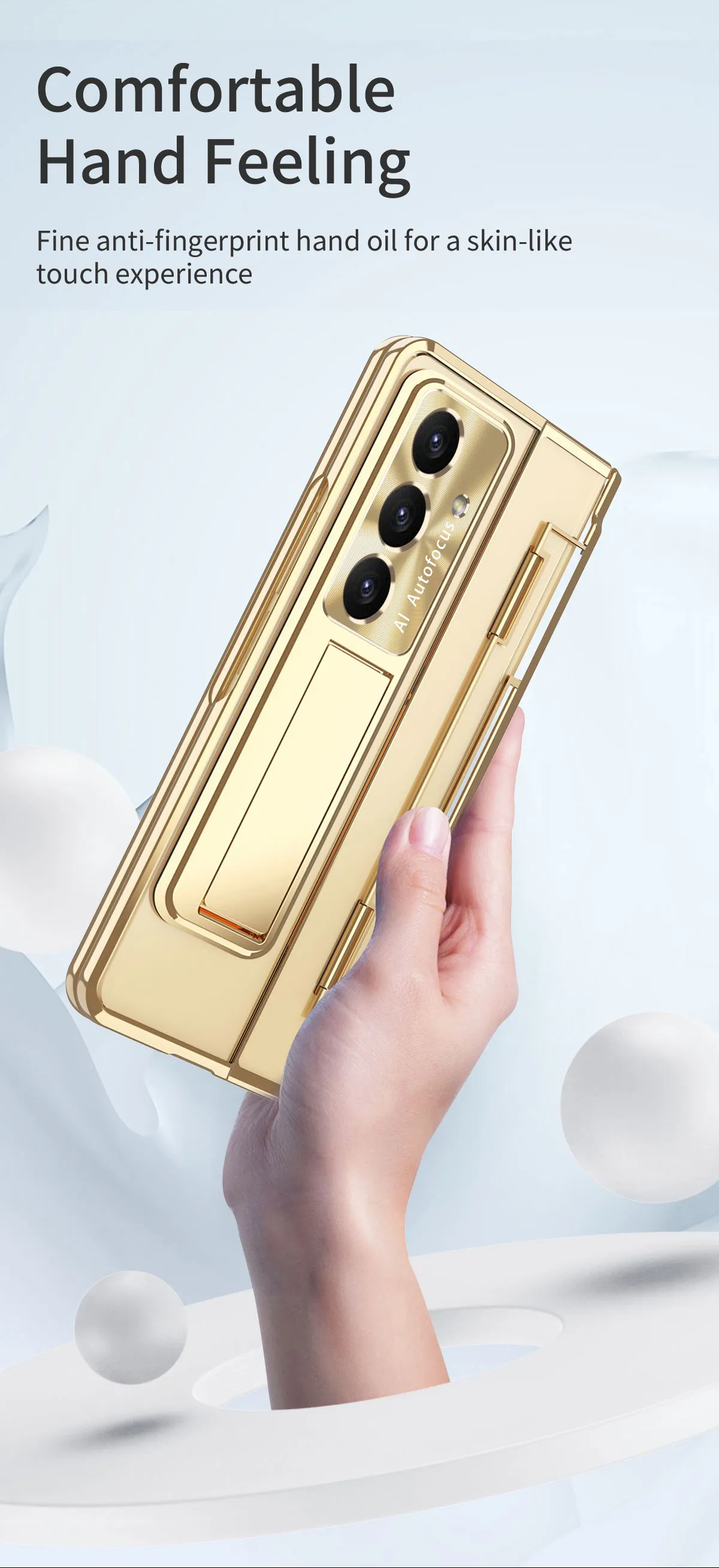 Compatible with Samsung Zfold 8 Ultra phone case, FOLD8 flat hinge folding pen slot electroplated transparent protective case