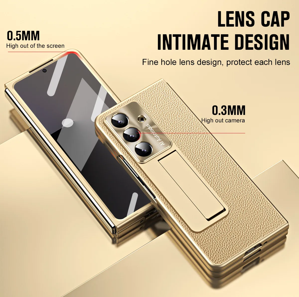 Compatible with Samsung Zfold7 phone case, FOLD6 foldable screen protective case, vegan leather solid color case, integrated anti-drop case