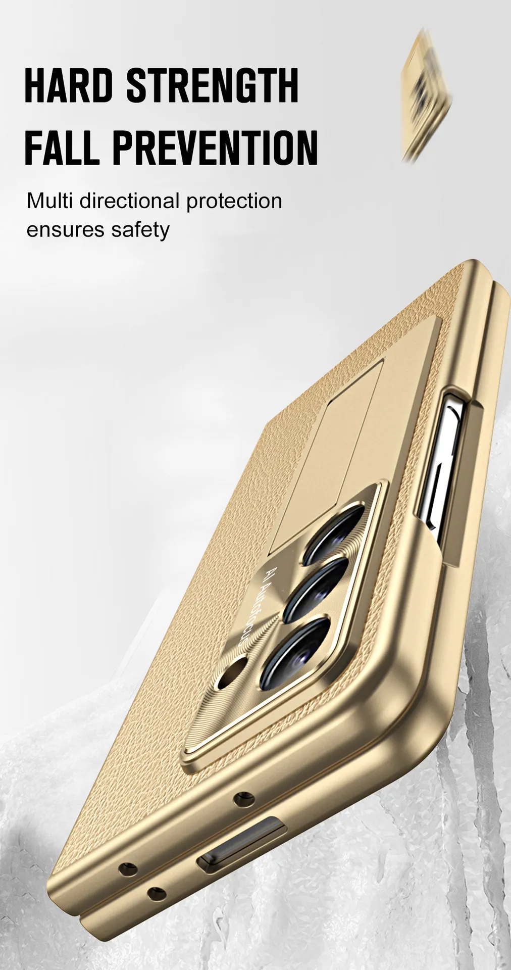 Compatible with Samsung Zfold7 phone case, FOLD6 foldable screen protective case, vegan leather solid color case, integrated anti-drop case