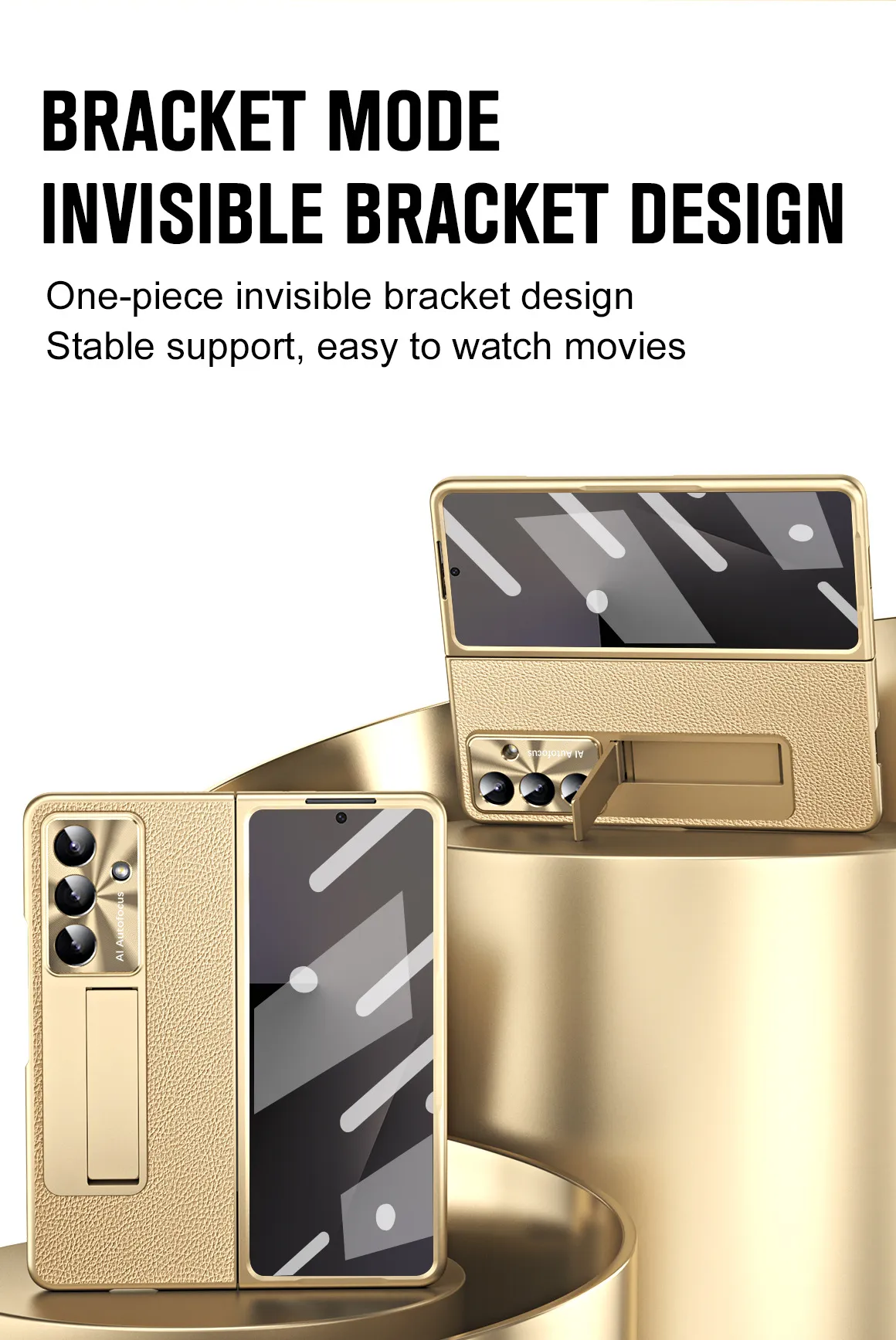 Compatible with Samsung Zfold7 phone case, FOLD6 foldable screen protective case, vegan leather solid color case, integrated anti-drop case