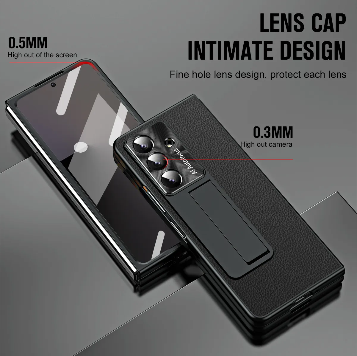 Compatible with Samsung Zfold7 phone case, FOLD6 foldable screen protective case, vegan leather pen groove case, integrated screen protector, shockproof case
