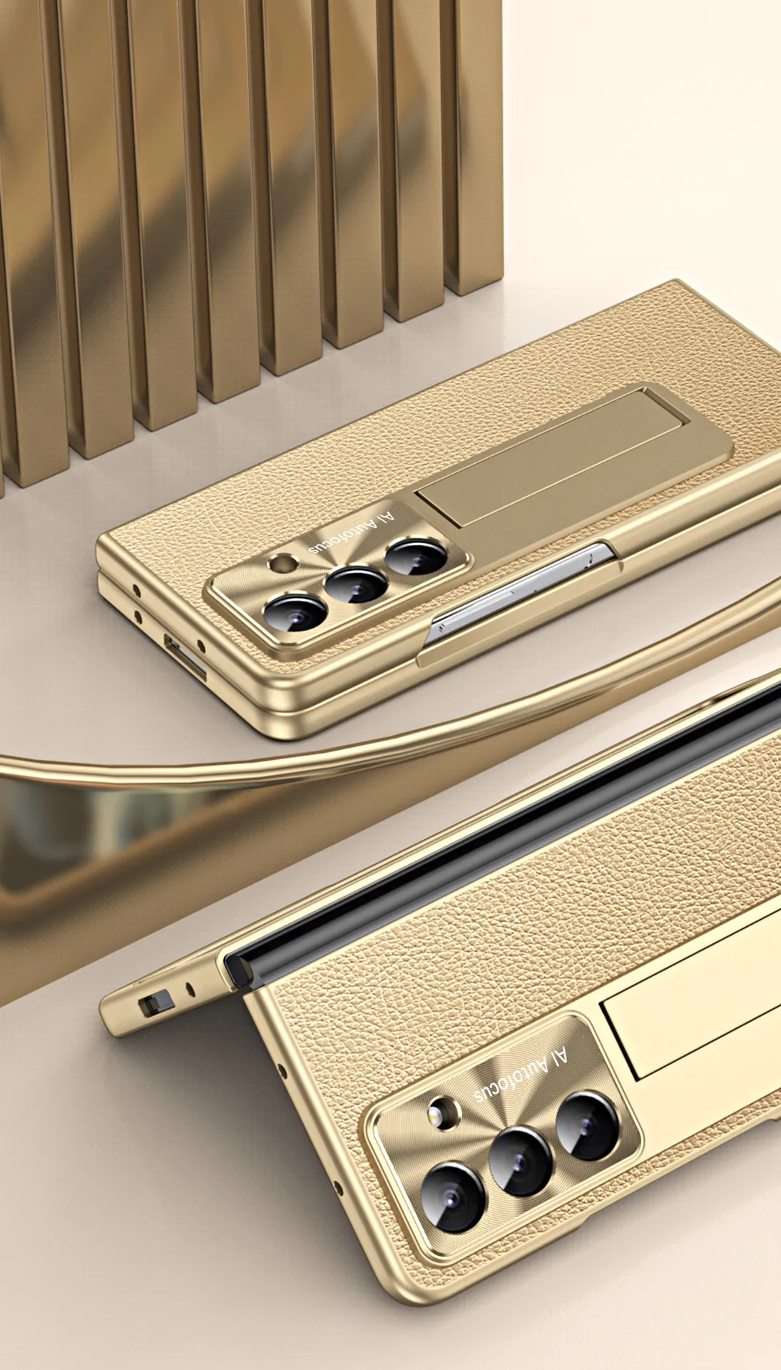 Compatible with Samsung Zfold7 phone case, FOLD6 foldable screen protective case, vegan leather pen groove case, integrated screen protector, shockproof case