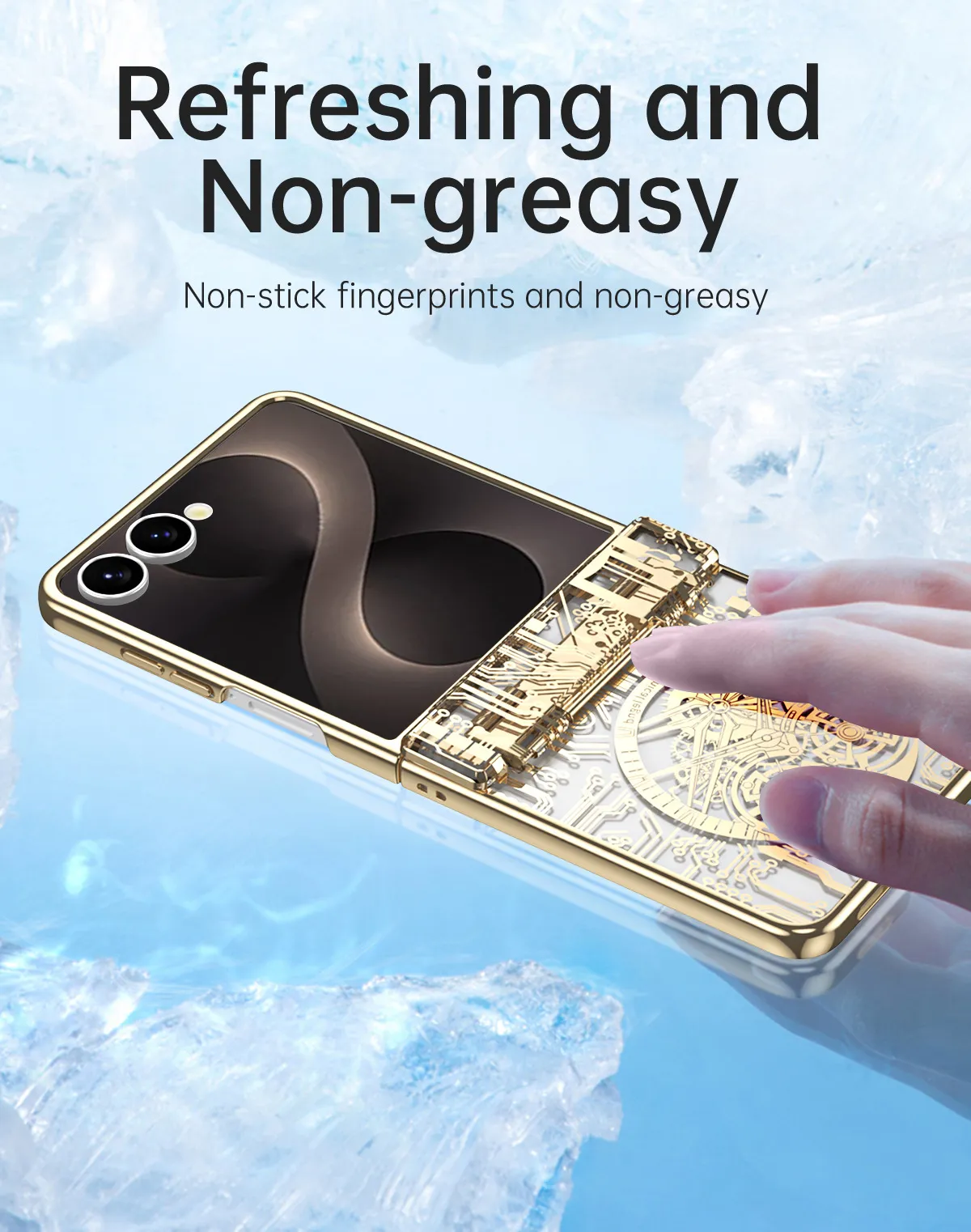 Compatible with Samsung Flip 8 phone case, FLIP 7 foldable screen, luxury electroplated transparent hinge, full-coverage drop-proof protective case.