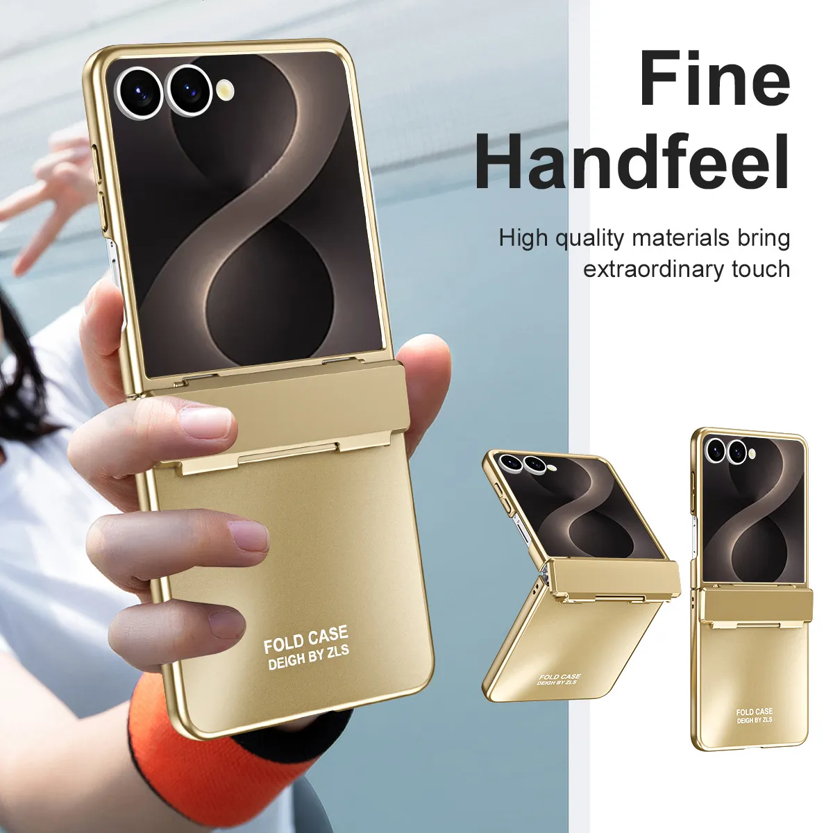 Compatible with Samsung Flip 8 phone case, FLIP 7 foldable screen, light luxury solid color electroplated hinge full-coverage drop-proof protective case