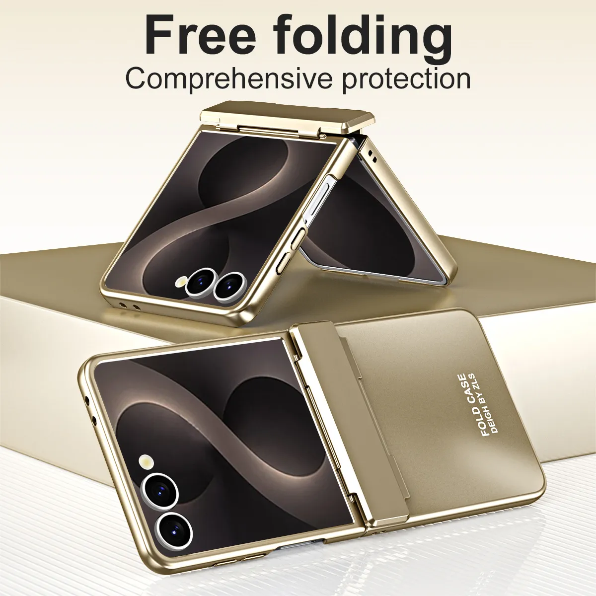 Compatible with Samsung Flip 8 phone case, FLIP 7 foldable screen, light luxury solid color electroplated hinge full-coverage drop-proof protective case