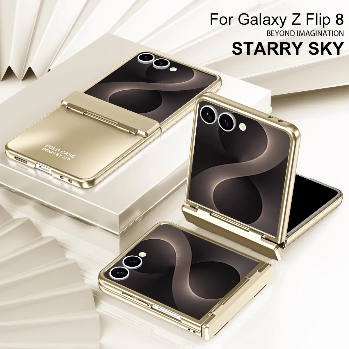 Compatible with Samsung Flip 8 phone case, FLIP 7 foldable screen, light luxury solid color electroplated hinge full-coverage drop-proof protective case