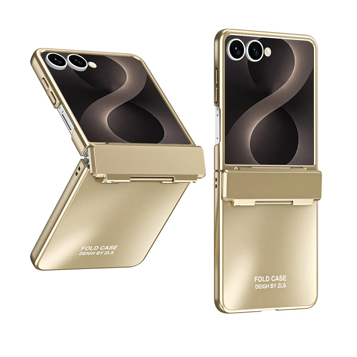 Compatible with Samsung Flip 8 phone case, FLIP 7 foldable screen, light luxury solid color electroplated hinge full-coverage drop-proof protective case