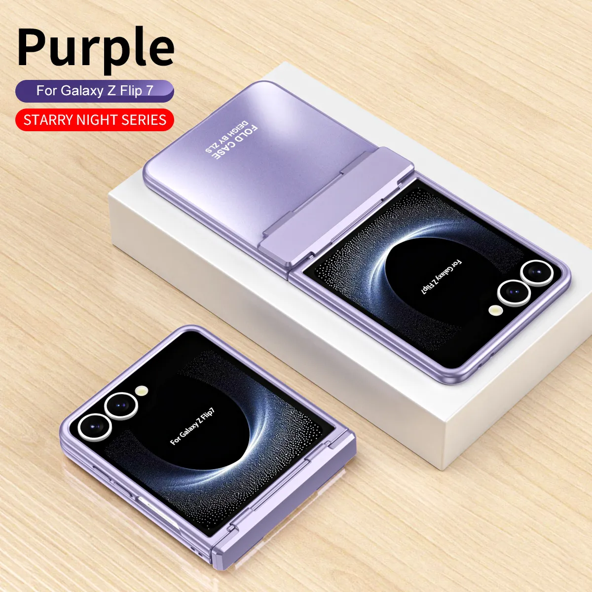 Compatible with Samsung Flip 8 phone case, FLIP 7 foldable screen, light luxury solid color electroplated hinge full-coverage drop-proof protective case