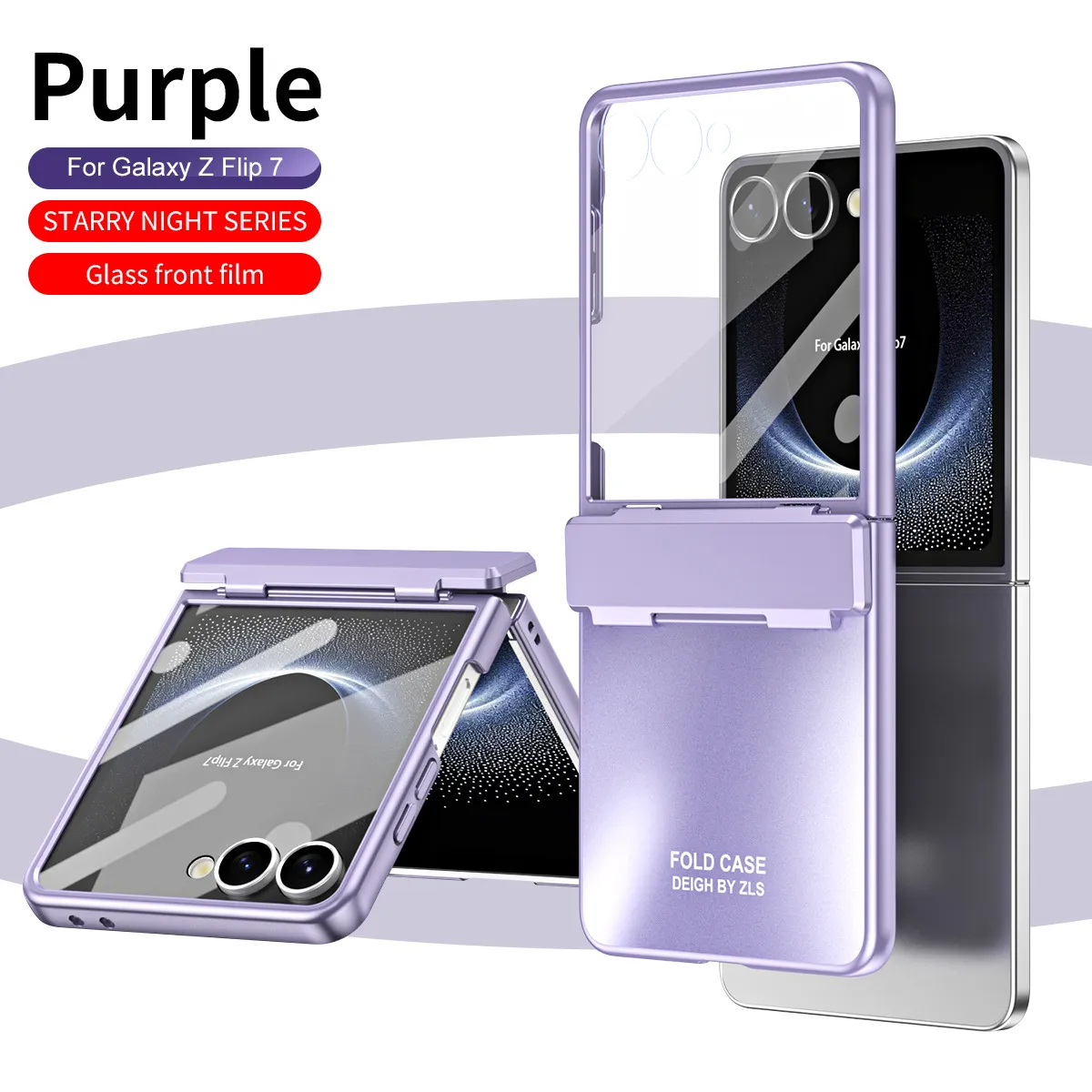 Compatible with Samsung Flip 8 phone case, FLIP 7 foldable screen, light luxury solid color electroplated hinge full-coverage drop-proof protective case