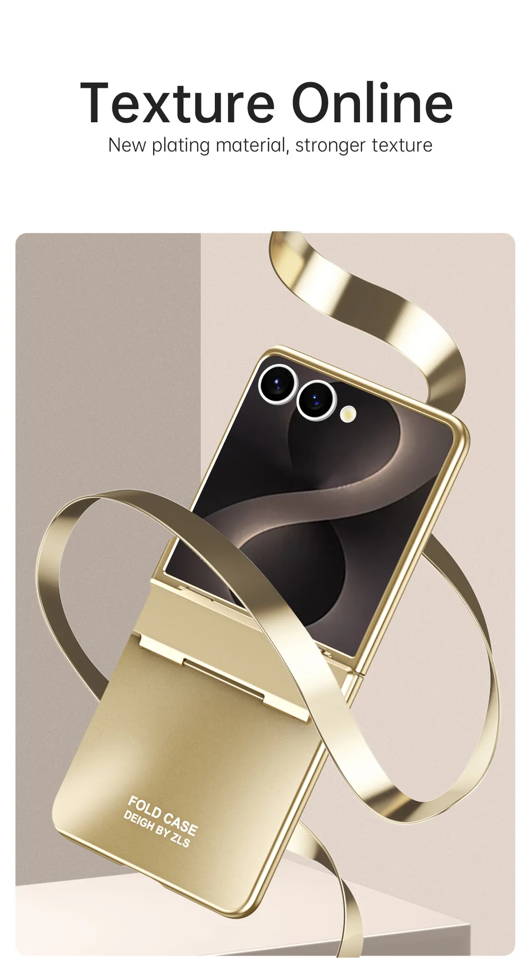 Compatible with Samsung Flip 8 phone case, FLIP 7 foldable screen, light luxury solid color electroplated hinge full-coverage drop-proof protective case