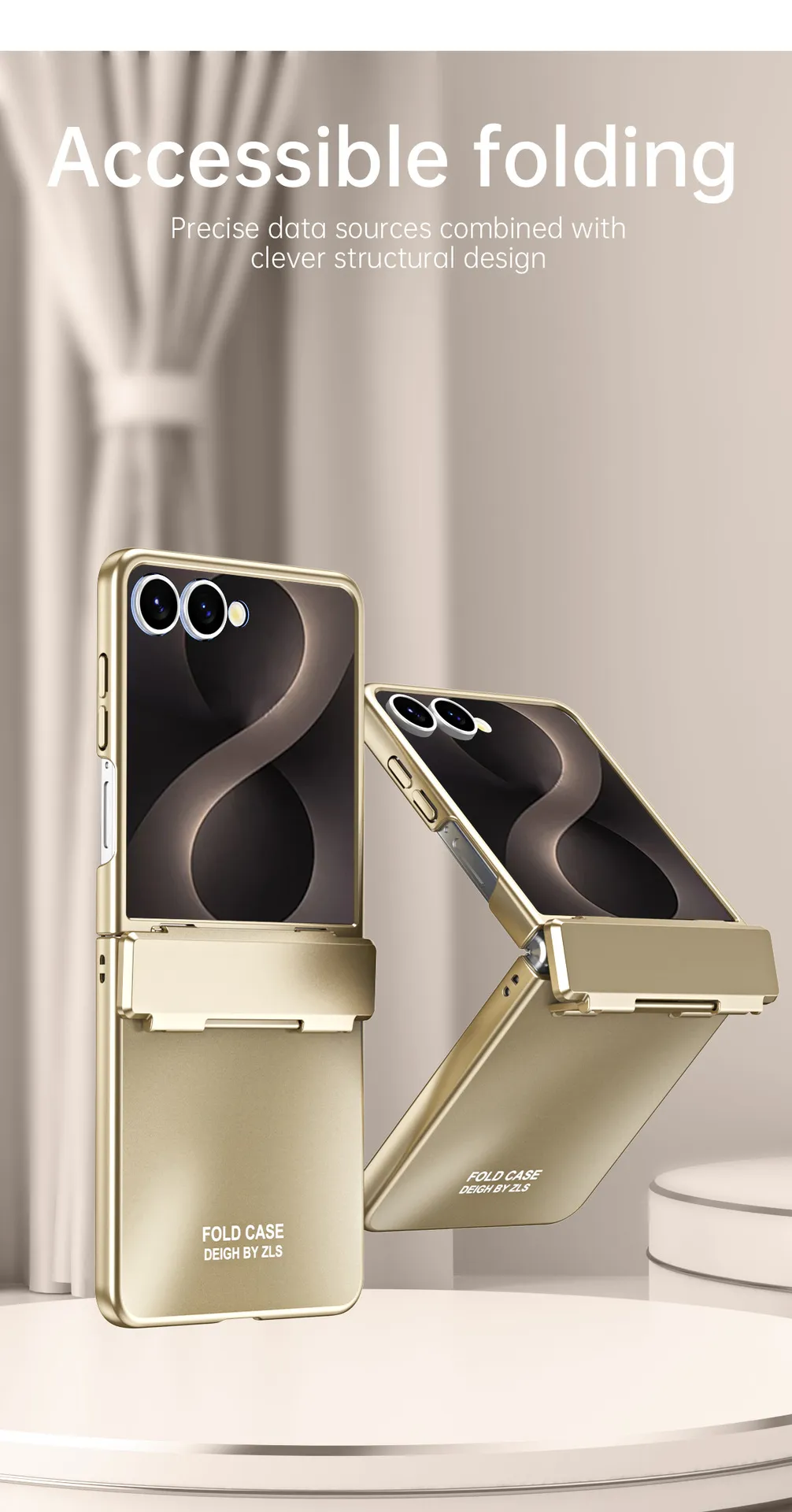 Compatible with Samsung Flip 8 phone case, FLIP 7 foldable screen, light luxury solid color electroplated hinge full-coverage drop-proof protective case