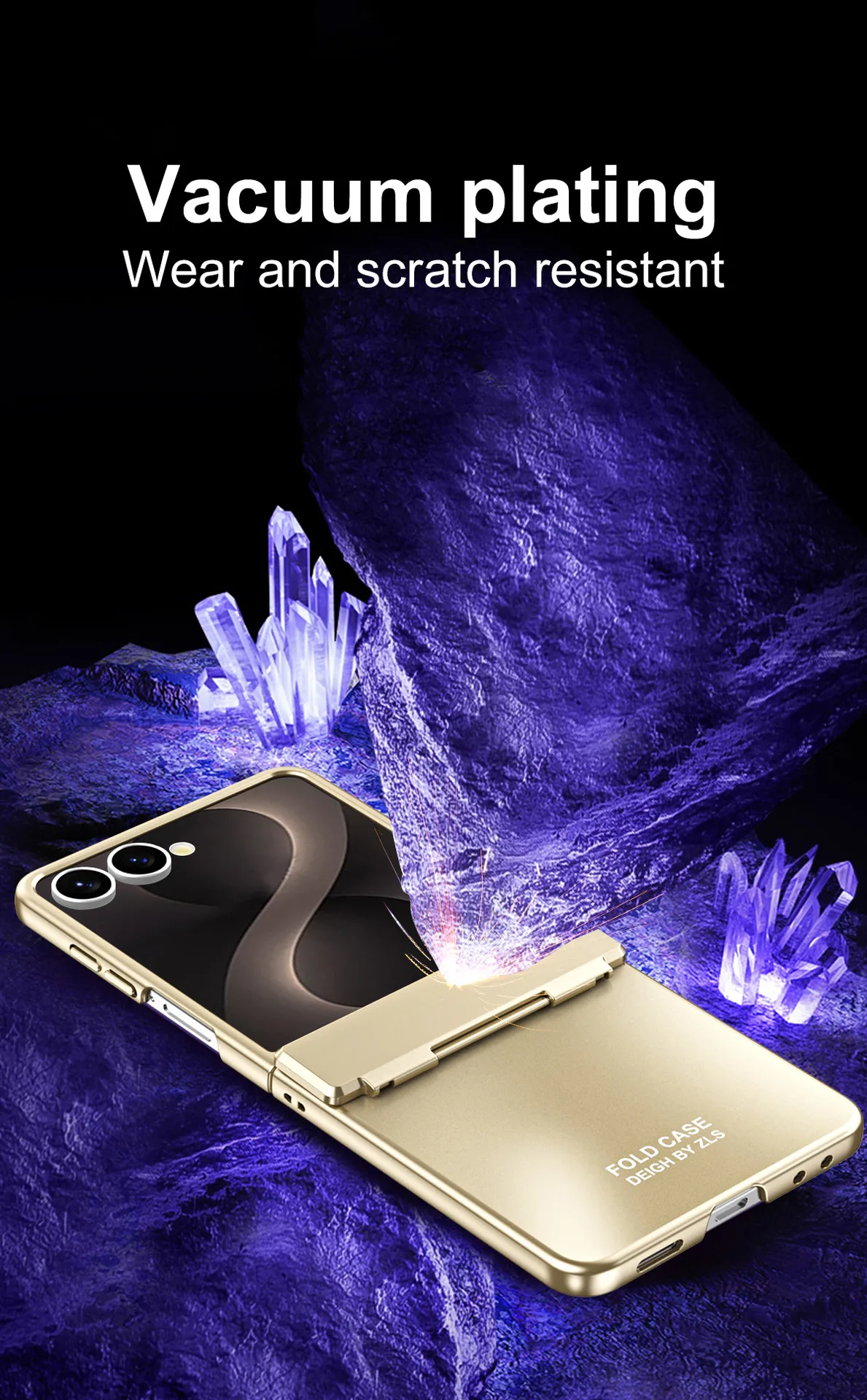 Compatible with Samsung Flip 8 phone case, FLIP 7 foldable screen, light luxury solid color electroplated hinge full-coverage drop-proof protective case