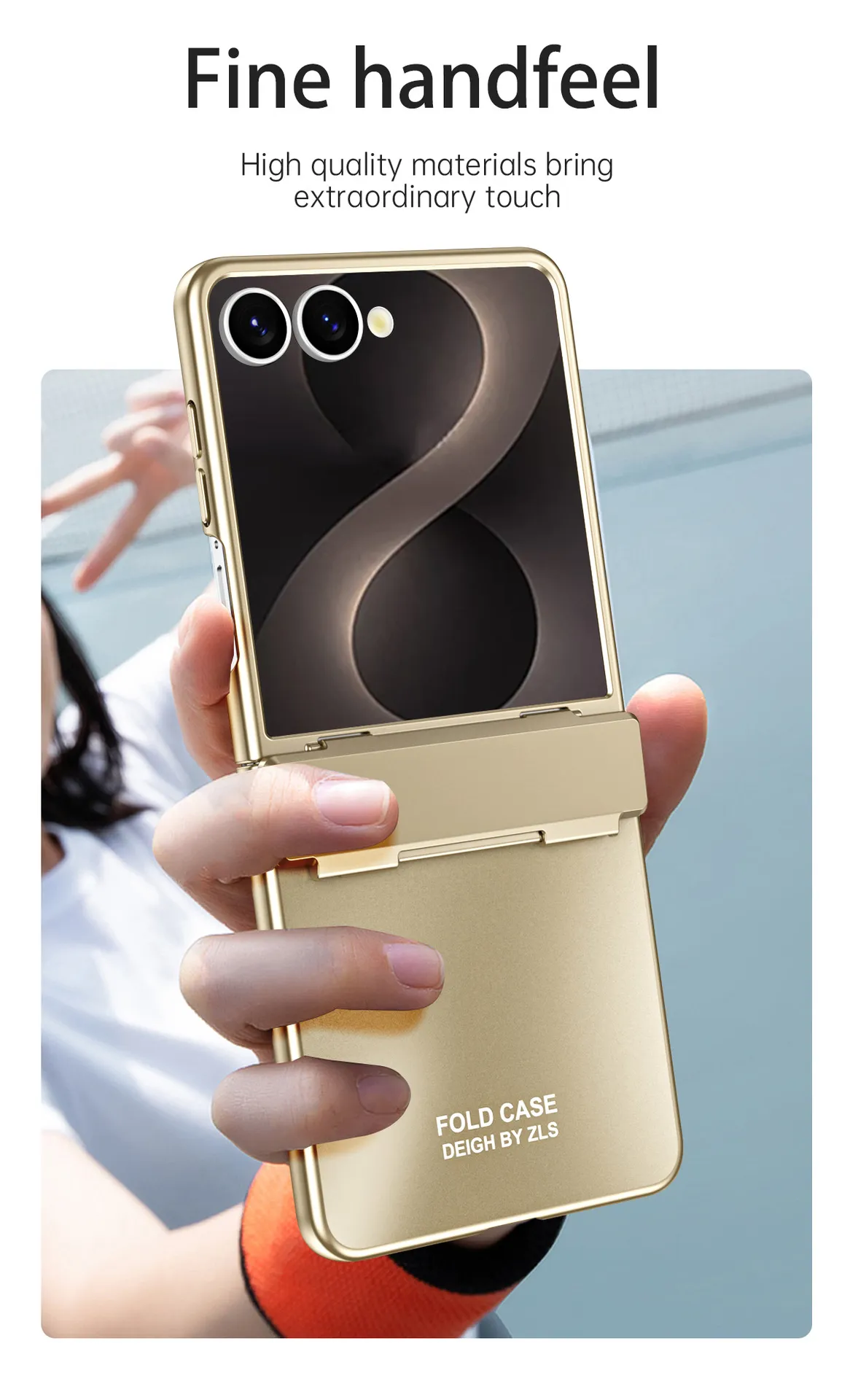 Compatible with Samsung Flip 8 phone case, FLIP 7 foldable screen, light luxury solid color electroplated hinge full-coverage drop-proof protective case