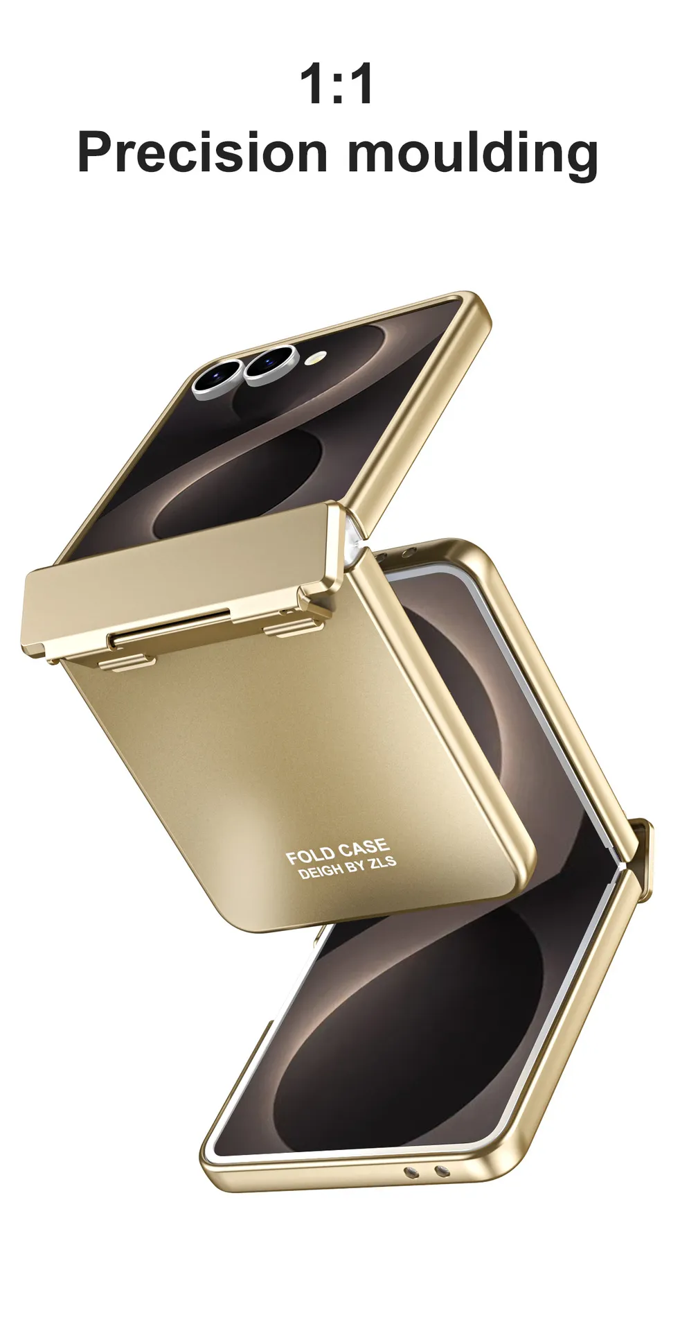Compatible with Samsung Flip 8 phone case, FLIP 7 foldable screen, light luxury solid color electroplated hinge full-coverage drop-proof protective case
