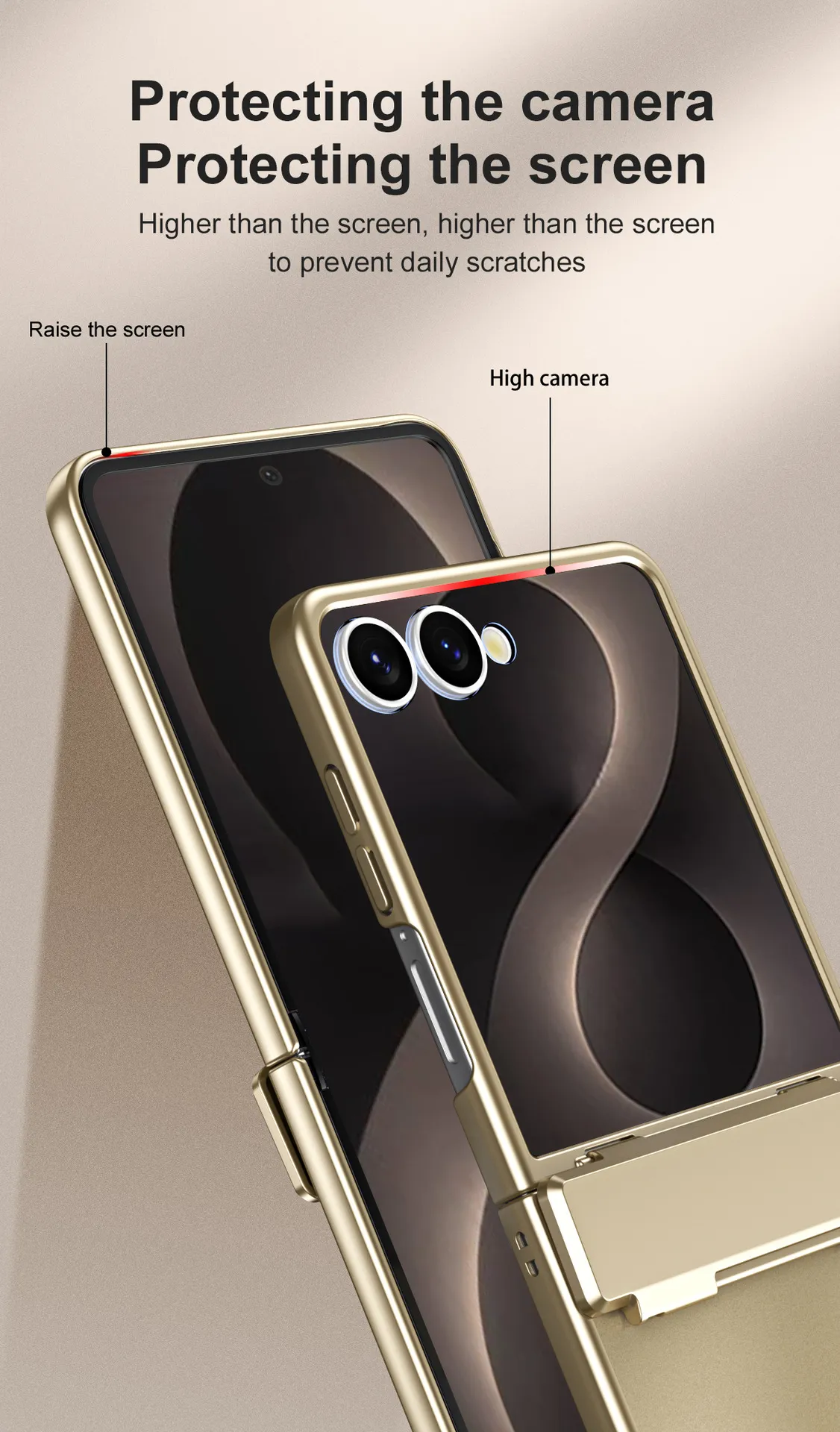 Compatible with Samsung Flip 8 phone case, FLIP 7 foldable screen, light luxury solid color electroplated hinge full-coverage drop-proof protective case