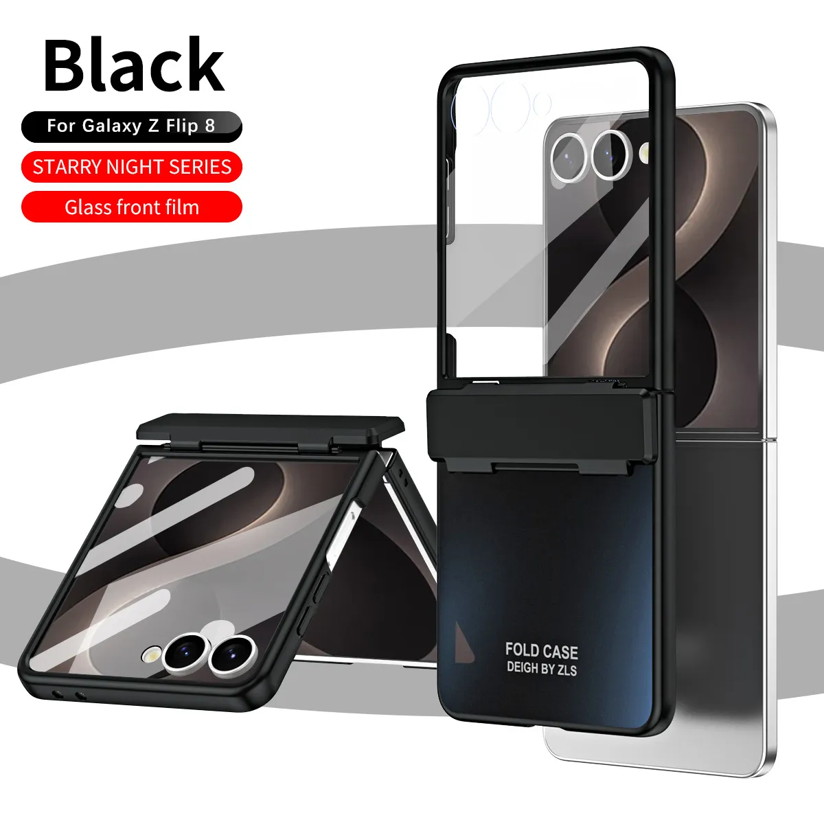 Compatible with Samsung Flip 8 phone case, FLIP 7 foldable screen, light luxury solid color electroplated hinge full-coverage drop-proof protective case