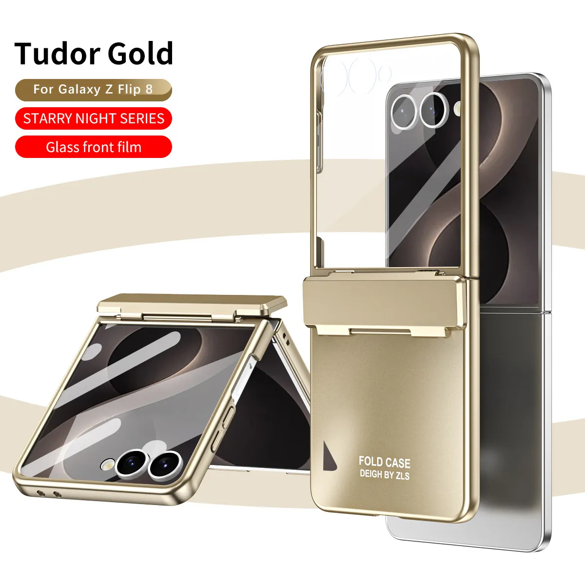 Compatible with Samsung Flip 8 phone case, FLIP 7 foldable screen, light luxury solid color electroplated hinge full-coverage drop-proof protective case