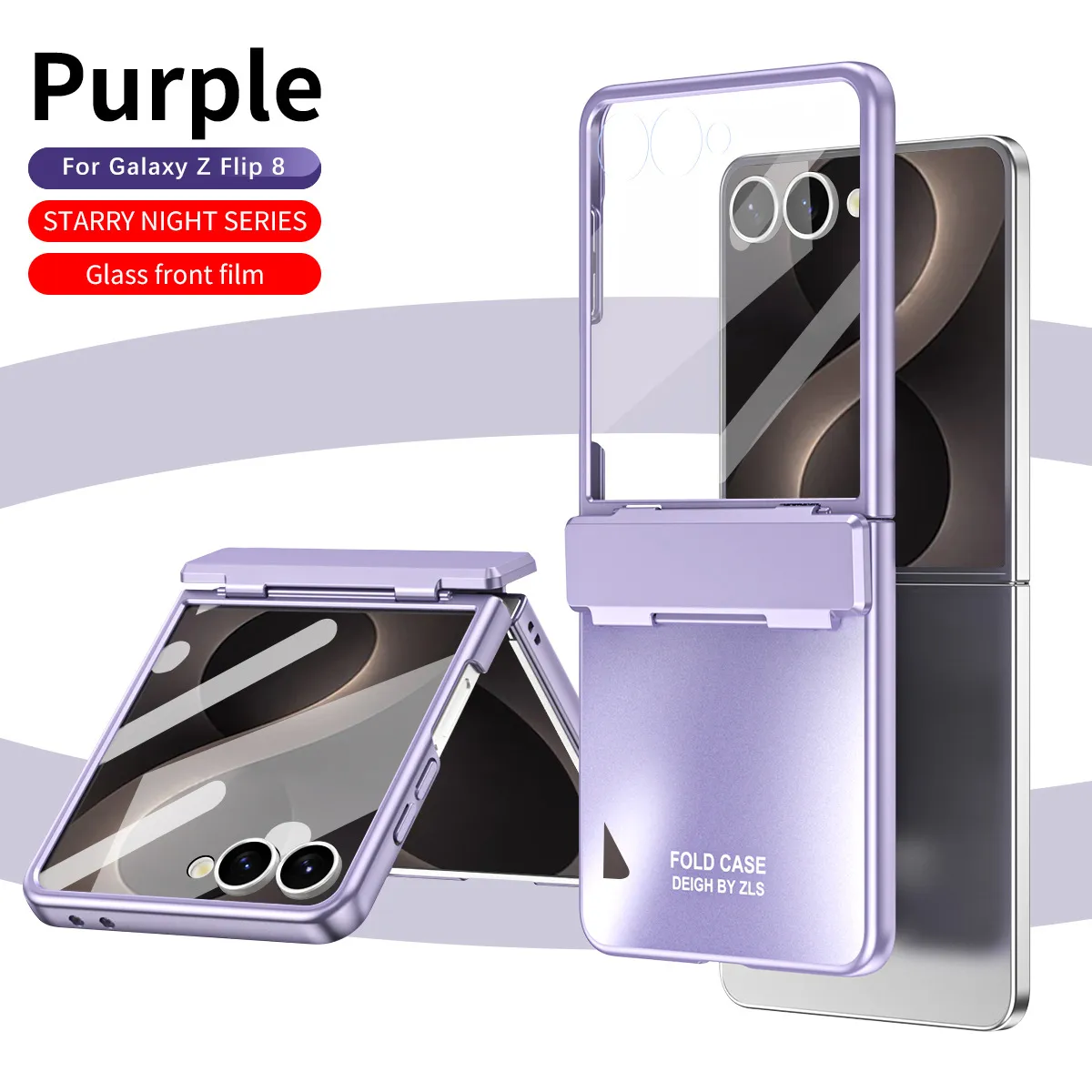 Compatible with Samsung Flip 8 phone case, FLIP 7 foldable screen, light luxury solid color electroplated hinge full-coverage drop-proof protective case