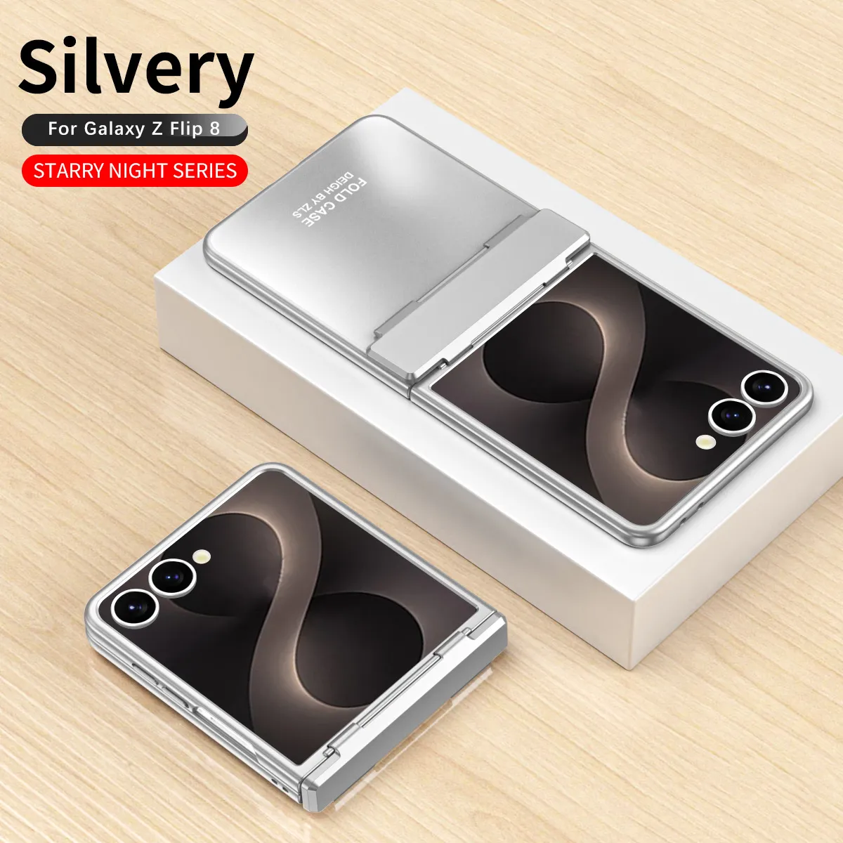 Compatible with Samsung Flip 8 phone case, FLIP 7 foldable screen, light luxury solid color electroplated hinge full-coverage drop-proof protective case