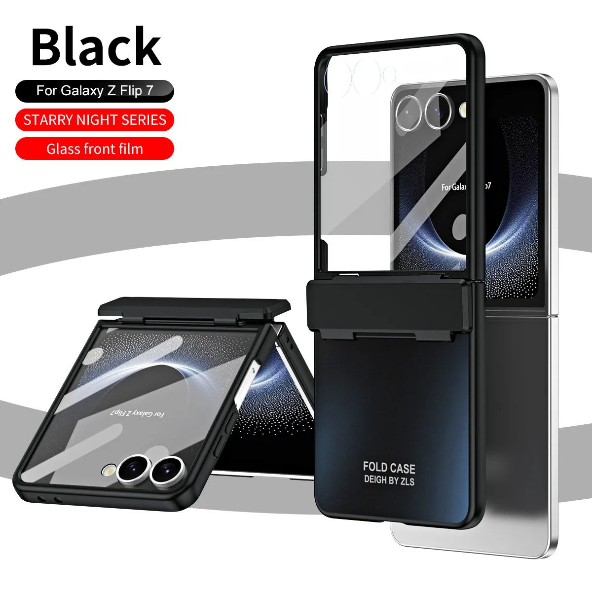 Compatible with Samsung Flip 8 phone case, FLIP 7 foldable screen, light luxury solid color electroplated hinge full-coverage drop-proof protective case
