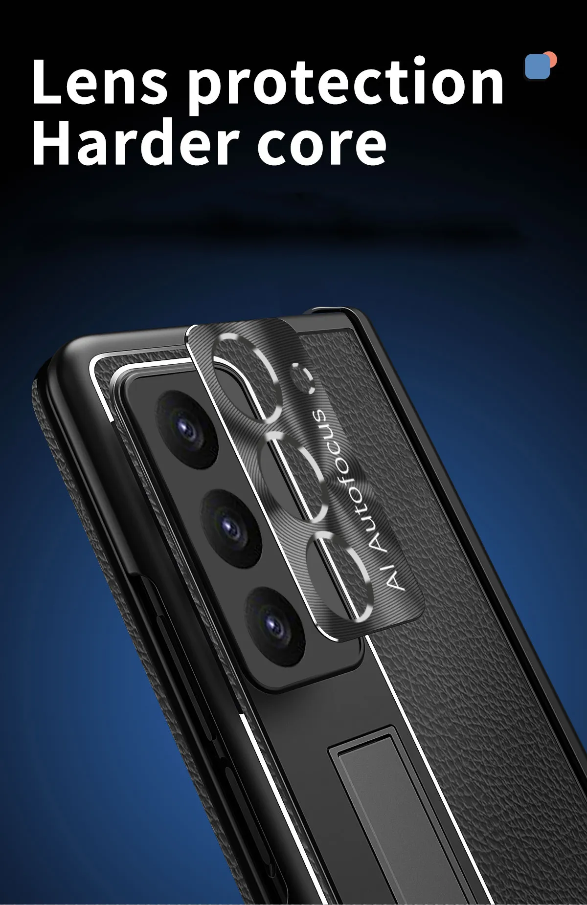 Compatible with Samsung Zfold 5 phone case, magnetic hinge, vegan leather, FOLD4 folding shockproof protective case, pen slot business