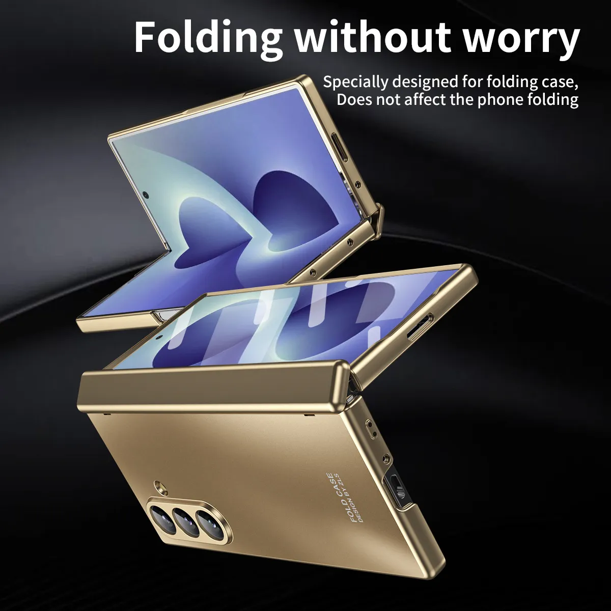Compatible Samsung Zfold 8 Ultra phone case, solid color electroplated hinge full-coverage shockproof case.