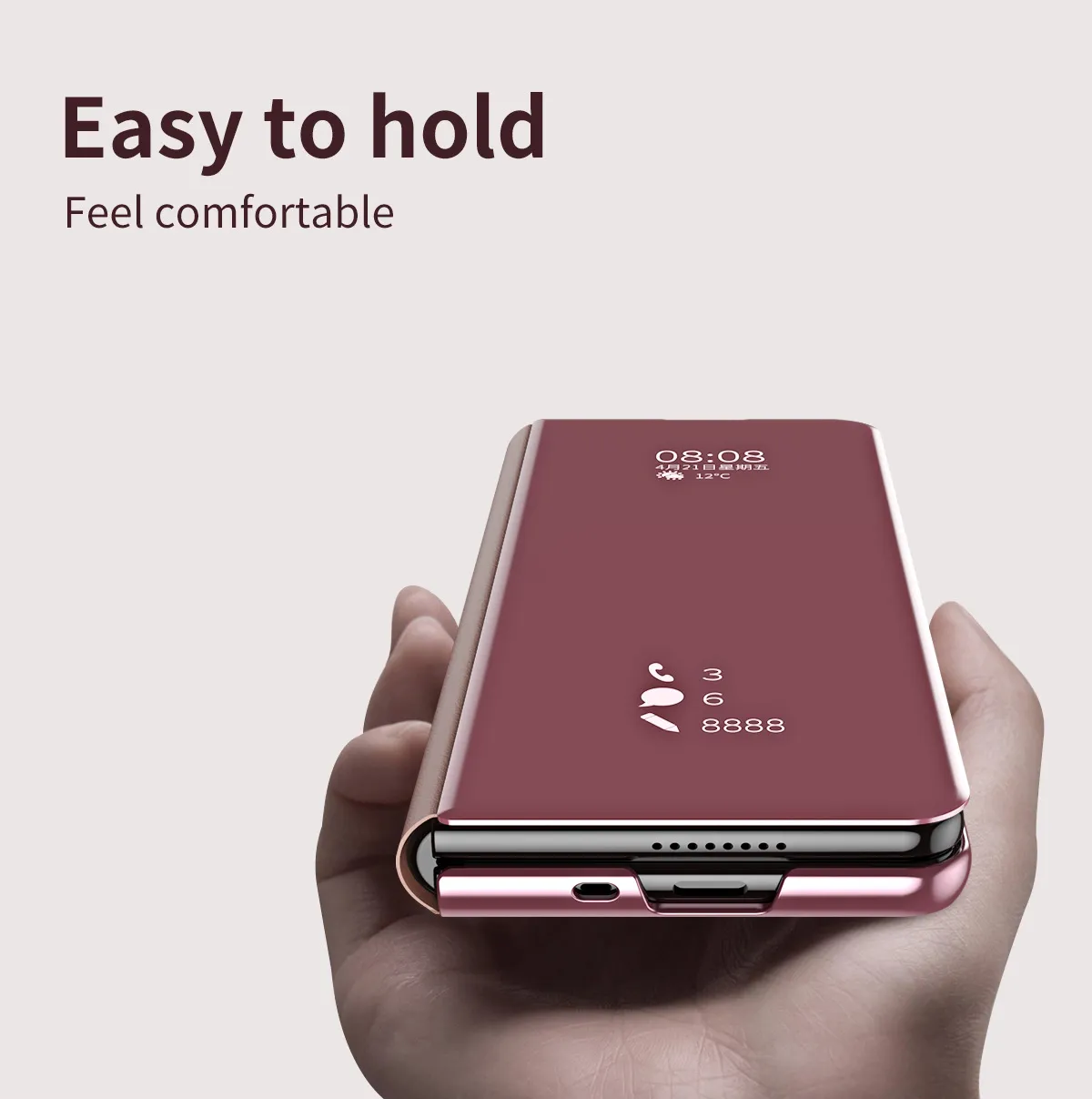 Samsung Fold7 phone case, smart mirror finish, Fold6 foldable screen protective case, W25 flip leather case, drop-proof and suitable.