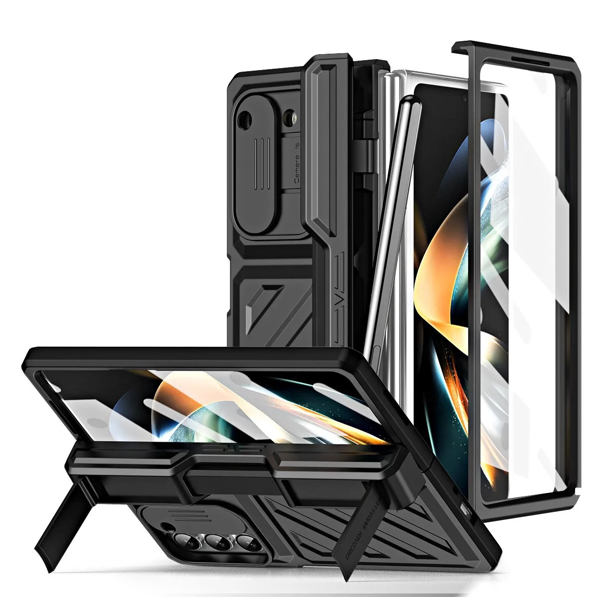 Compatible with Samsung Zfold 6 phone case, Zfold 5 folding protective case, Transformer steel hinge, full coverage shockproof case, 5G.