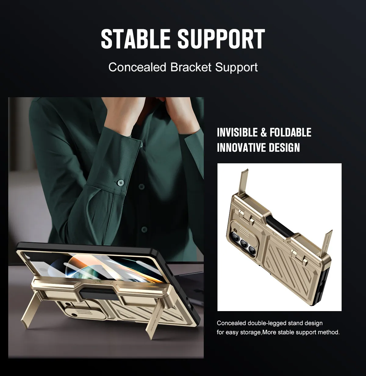 Compatible with Samsung Zfold 6 phone case, Zfold 5 folding protective case, Transformer steel hinge, full coverage shockproof case, 5G.